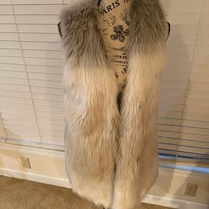 White Faux Casual Vest Coat